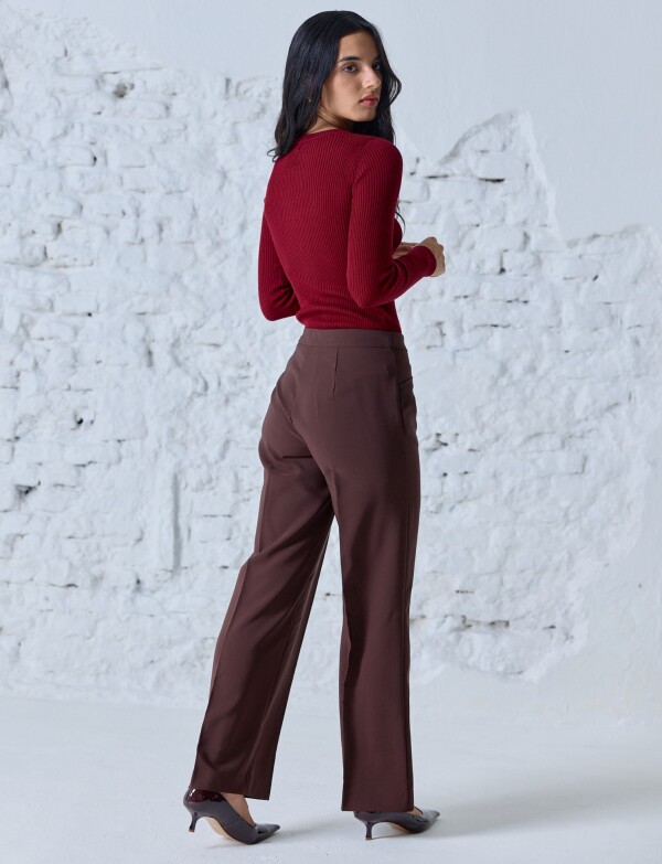 Pantalon Relaxed & Wide Leg MARRON