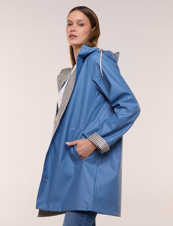 Piloto Engomado Impermeable Con Capucha CELESTE OSCURO