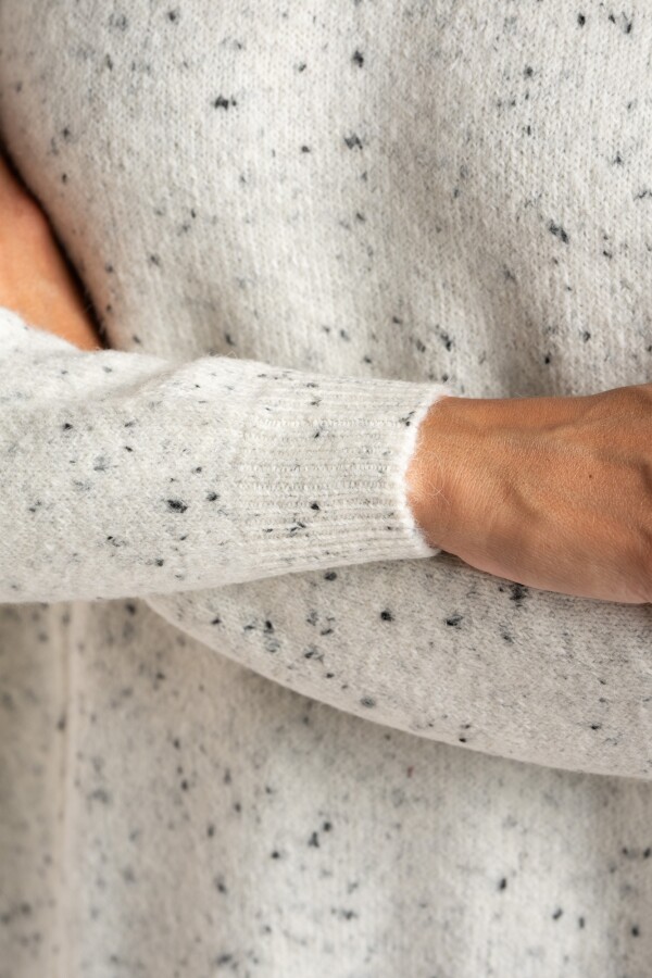 Sweater Bouttonne Gris Melange