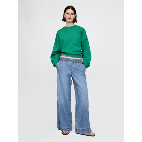 BAGGY EASY JEAN PLEATED MED MORGAN MEDIUM INDIGO 1