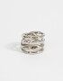 Anillos Medianos y Grandes De metal Anillo Cuatro Vueltas - Plateado