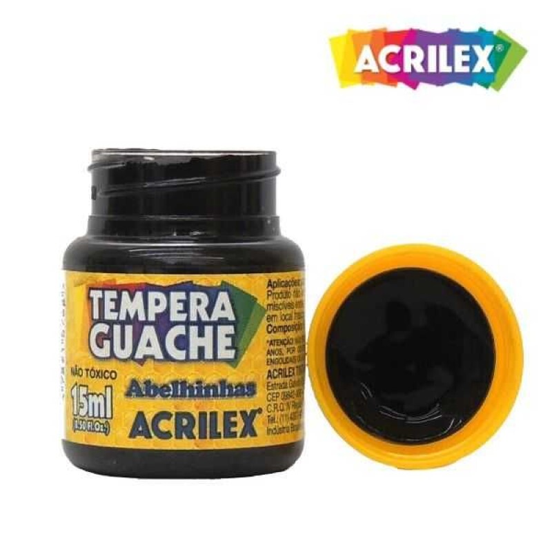 Témpera 15Ml Negro Acrilex #Témpera Acrilex 15Ml Negro