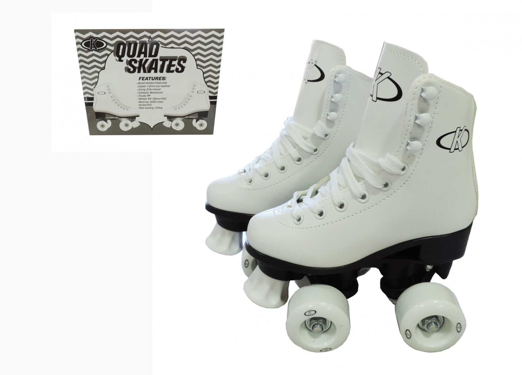 Patines Artísticos K PW-172 4 Ruedas - BLANCO-NEGRO 