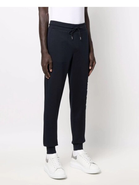 Moncler -Pantalón deportivo de algodón con bolsillos Azul