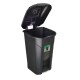 Tarro de residuos con ruedas y pedal 120 lts NEGRO