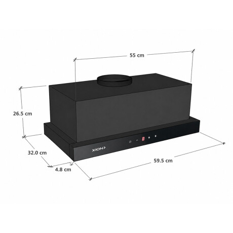 campana extractora telescopica full black/glass COLOR UNICO