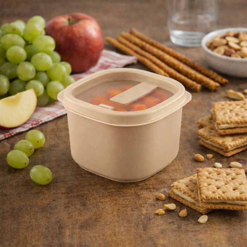 Tupper hermético en Plástico Resistente con Tapa Tramontina 150ml Arena
