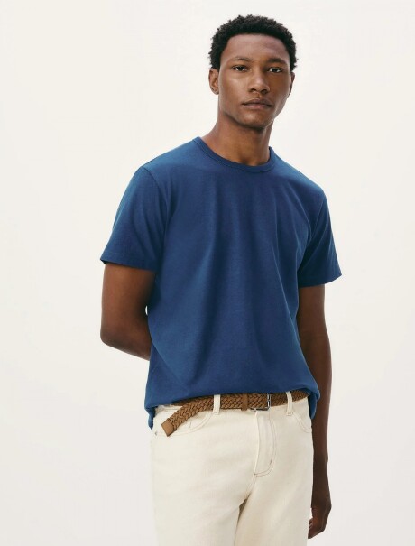 CAMISETAS BÁSICAS MANGA CORTA SLIM AZUL