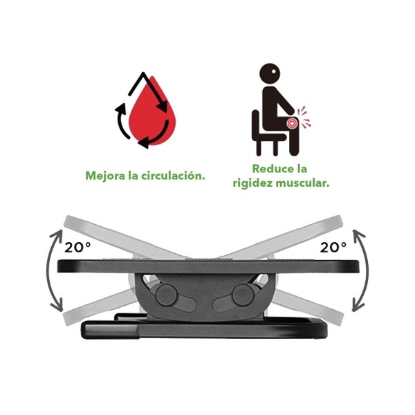 Soporte Ergonomico Pies Ajustable Mejora Postura Brateck Variante Color Negro