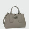 Longchamp -Cartera de cuero con gran capacidad, Roseau Gris