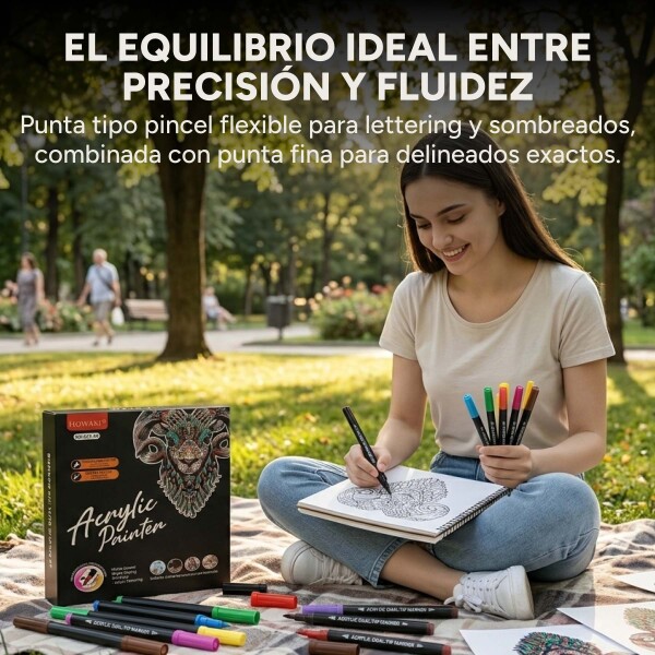 Set de Marcadores 48 pcs Acrílico Doble Punta Rotuladores Color Negro