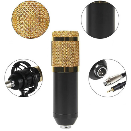 Set Micrófono Completo Estudio Grabación Podcast Pro Dorado