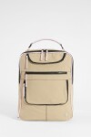 Mochila porta laptop cierres beige