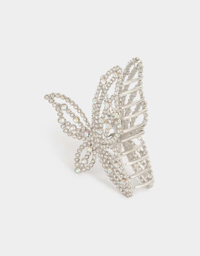 Broche Con strass Broche Mariposa Con Strass - Plateado