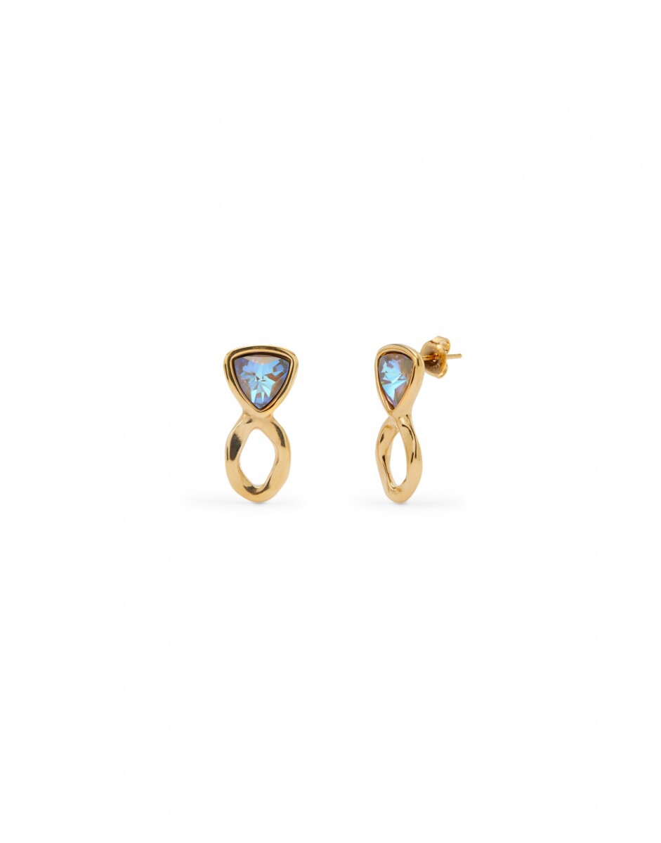 PENDIENTES EN ALEACIAÓN DE METALES BAÑADA EN ORO 18K CON CRISTALES MULTICOLOR - Pendiente 