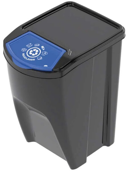 Basurero apilable Plasutil Eco 34L para desechos orgánicos/reciclables Reciclable Color Negro