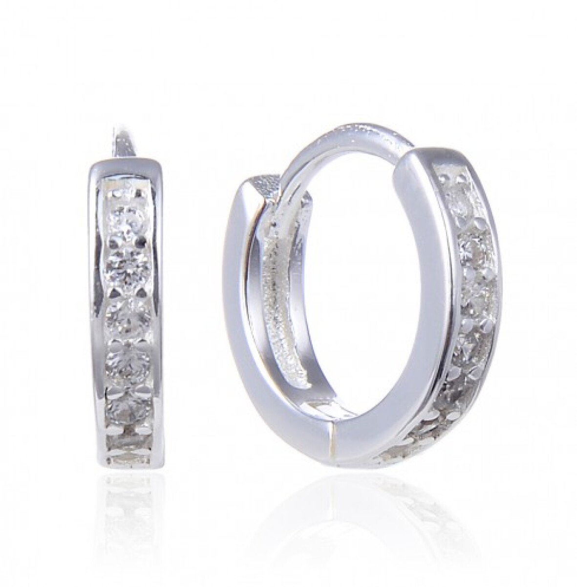 Par de aros de plata 925 con circonias. 