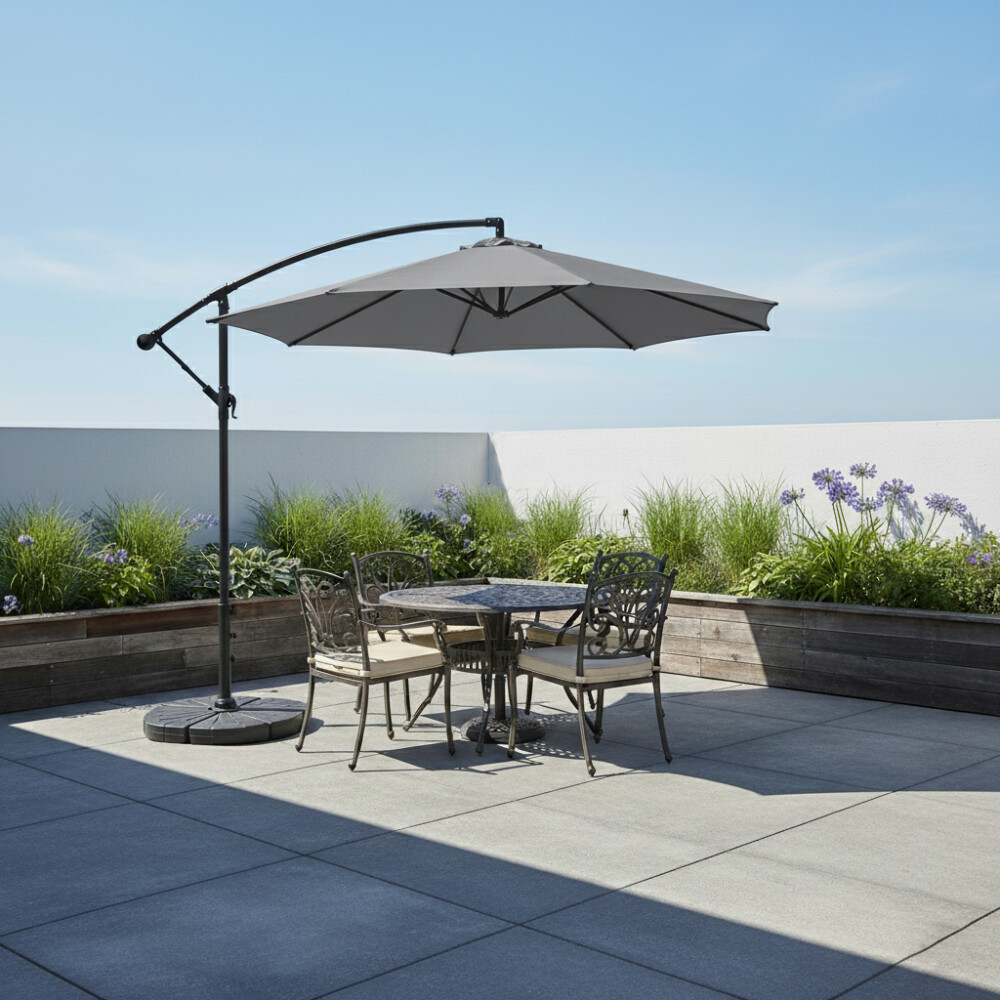 Sombrilla de Jardín 3.0m Gris