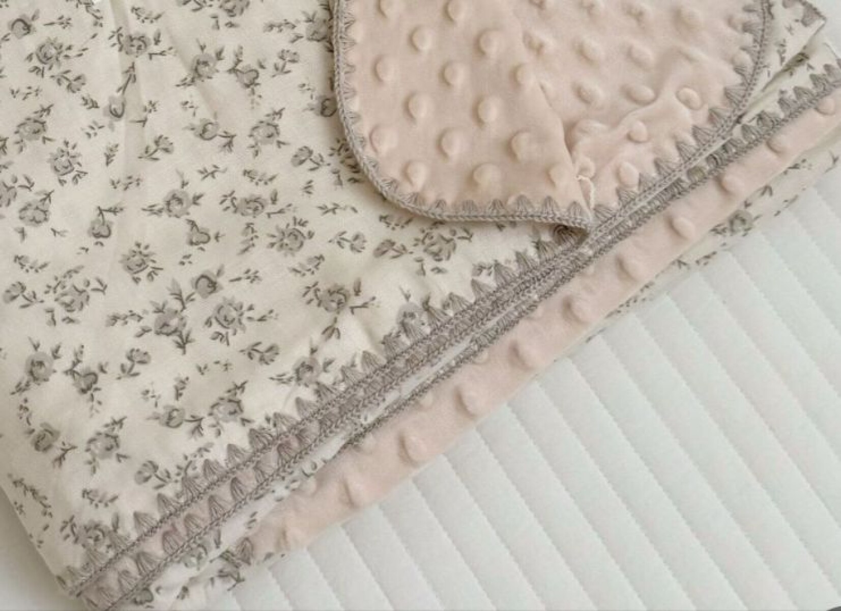 Manta con forro de micropolar - Liberty gris 