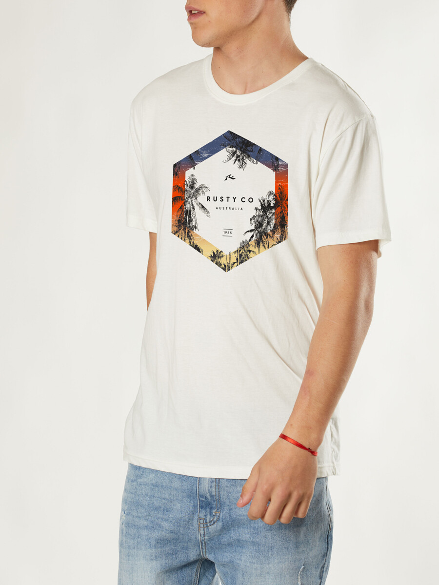 T-SHIRT BEACH RUSTY - Blanco 