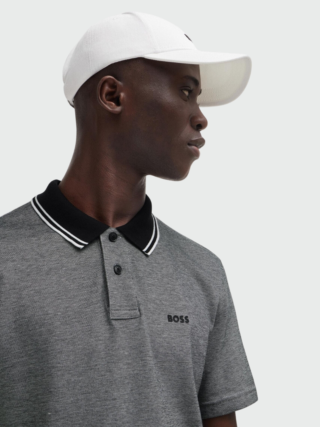 BOSS Gorra de Algodón Twill con Logo Bordado Blanco