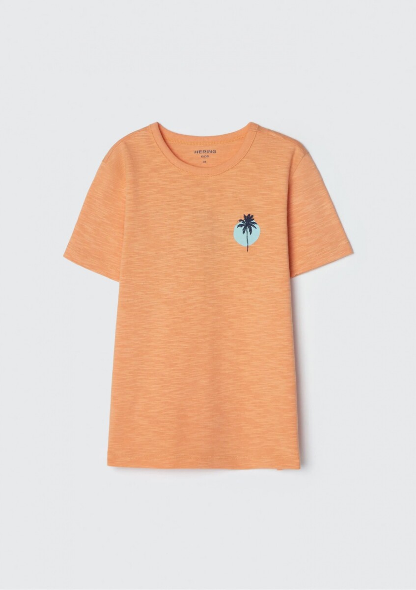 CAMISETA INFANTIL CON ESTAMPA - NARANJA 