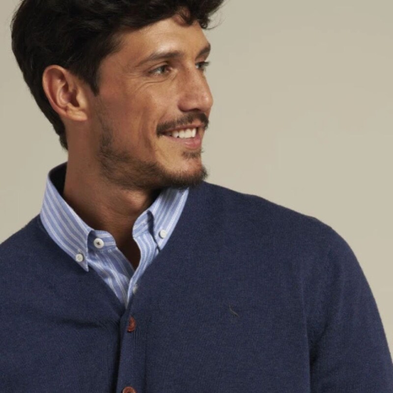 Saco Hombre Tejido Polanco Azul
