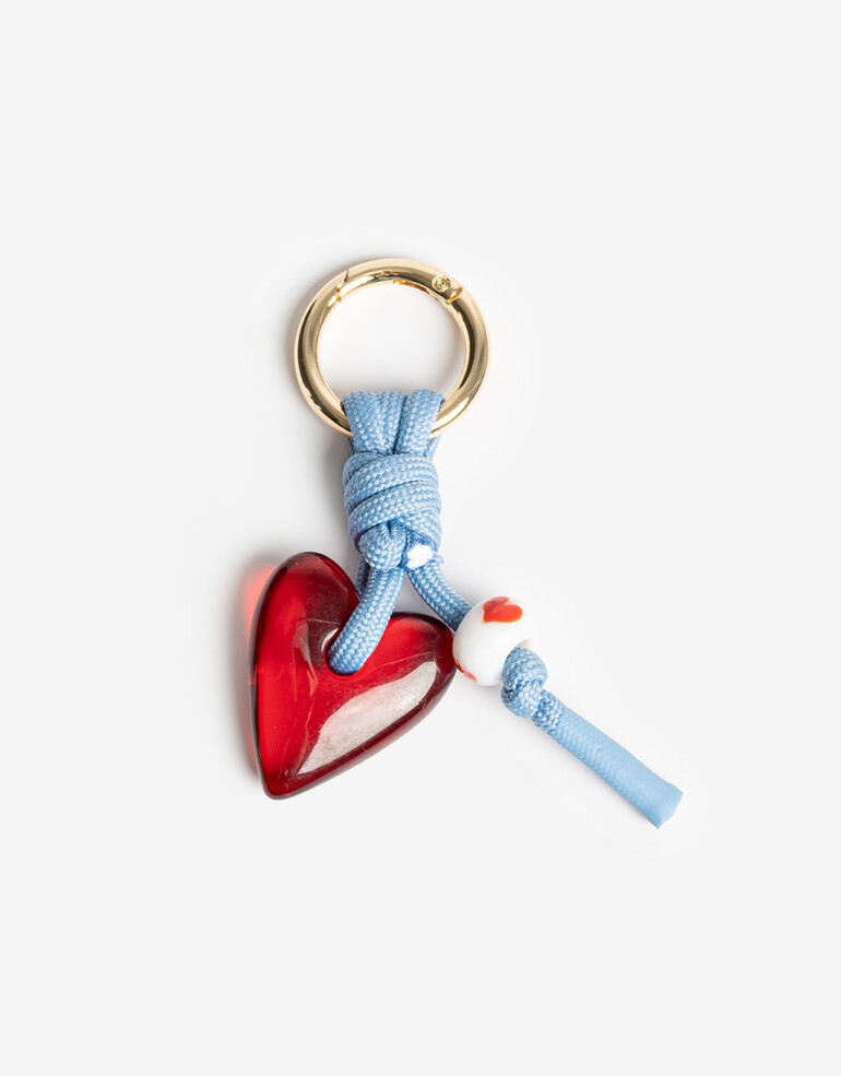Llavero Acrilico Llavero Y Bag Charm De Cordón Y Corazón - Combinacion Bicolor