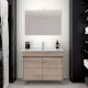 MOBILIARIO BAÑO MUEBLE PUERTAS BACHA LAQUEADO BLANCO CENIZA 000