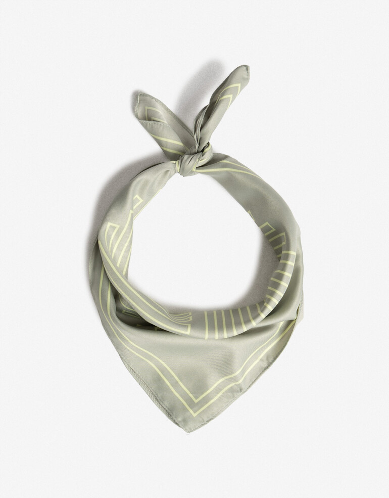 Pañuelos Raso Geométrico Pañuelo Estampado - Combinacion Bicolor