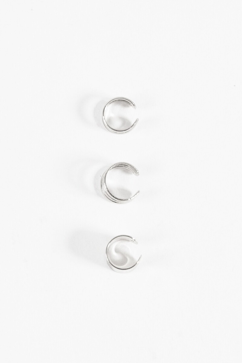 Set 3 earcuff vueltas plateado