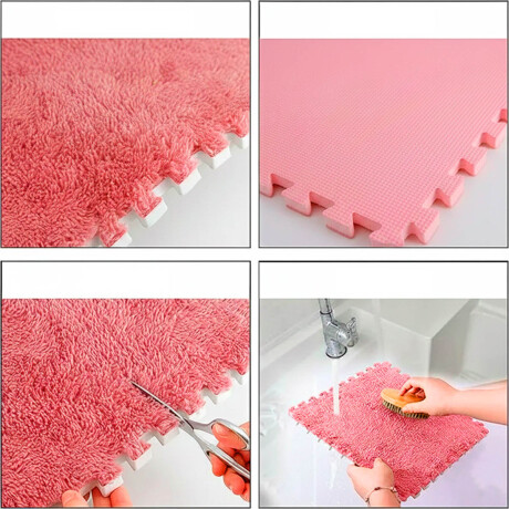 Set X20 Tatami Alfombra Suave Plush Piso Encastrable Rosa