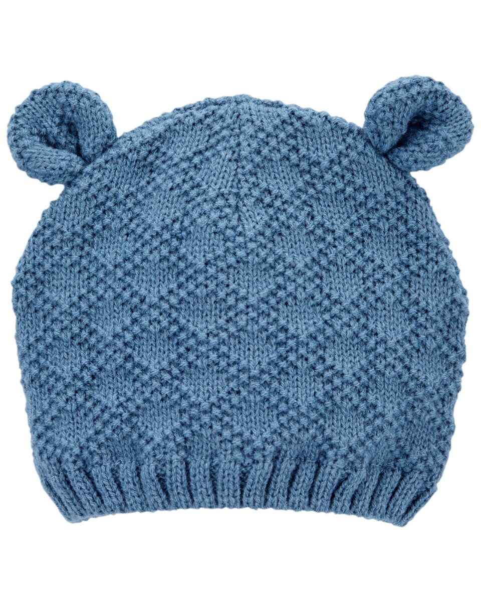 Gorro tejido con orejas, diseño oso 