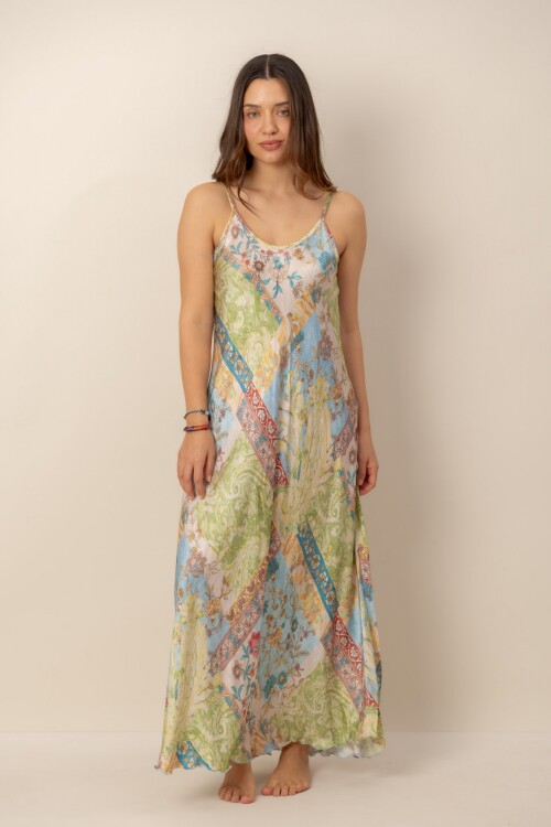 Vestido Mosaico Estampa multicolor