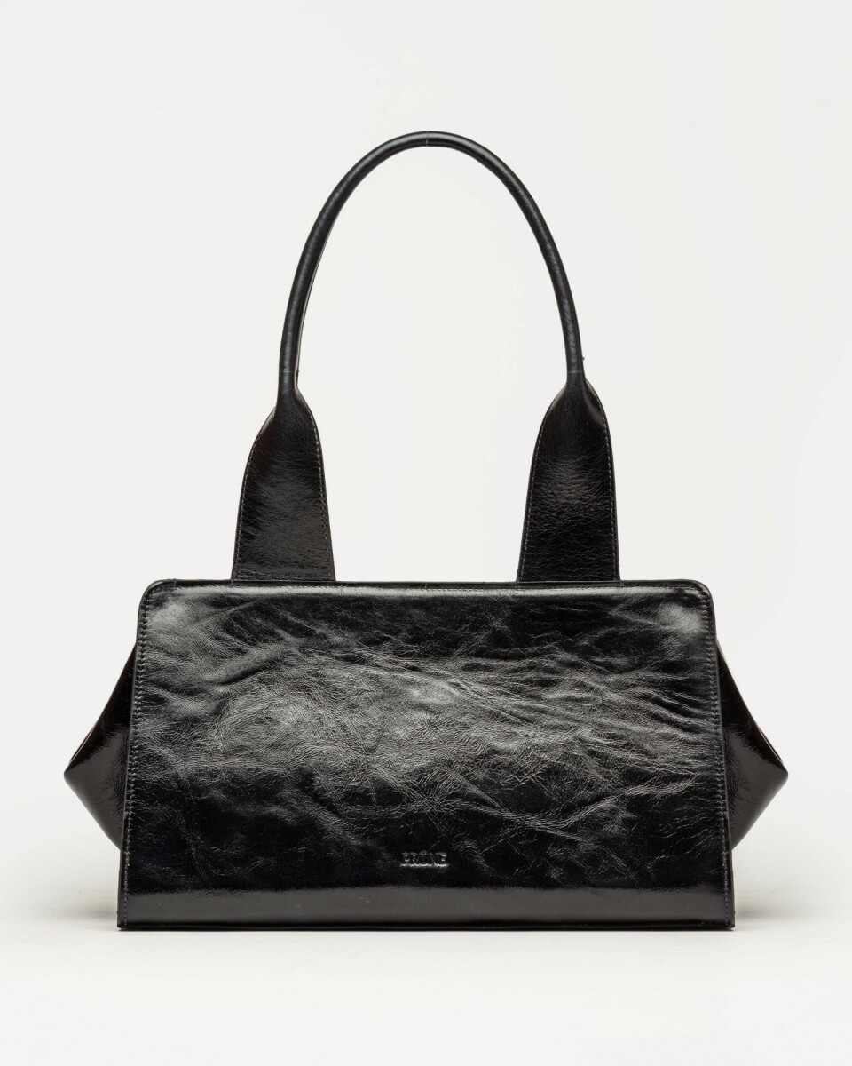 Bolso Mila en cuero arrugado - Negro 
