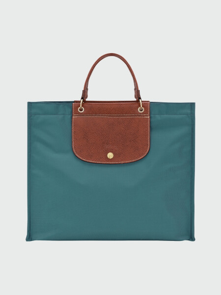 Longchamp - Bolso tote con solapa y botón a presión, Cabas Aguamarina