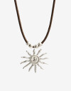 Collares Cortos Metal Collar Corto Sol - Plateado Plata Cepillada Mate