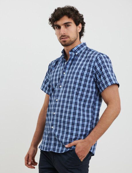 012576 CAMISA HARRINGTON LABEL Azul Osc/celeste