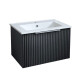 Mueble Bartoli En Mdf Laqueado Negro Mate C/ Cajon Y Bacha 61 X 39.5 X 38 Cm