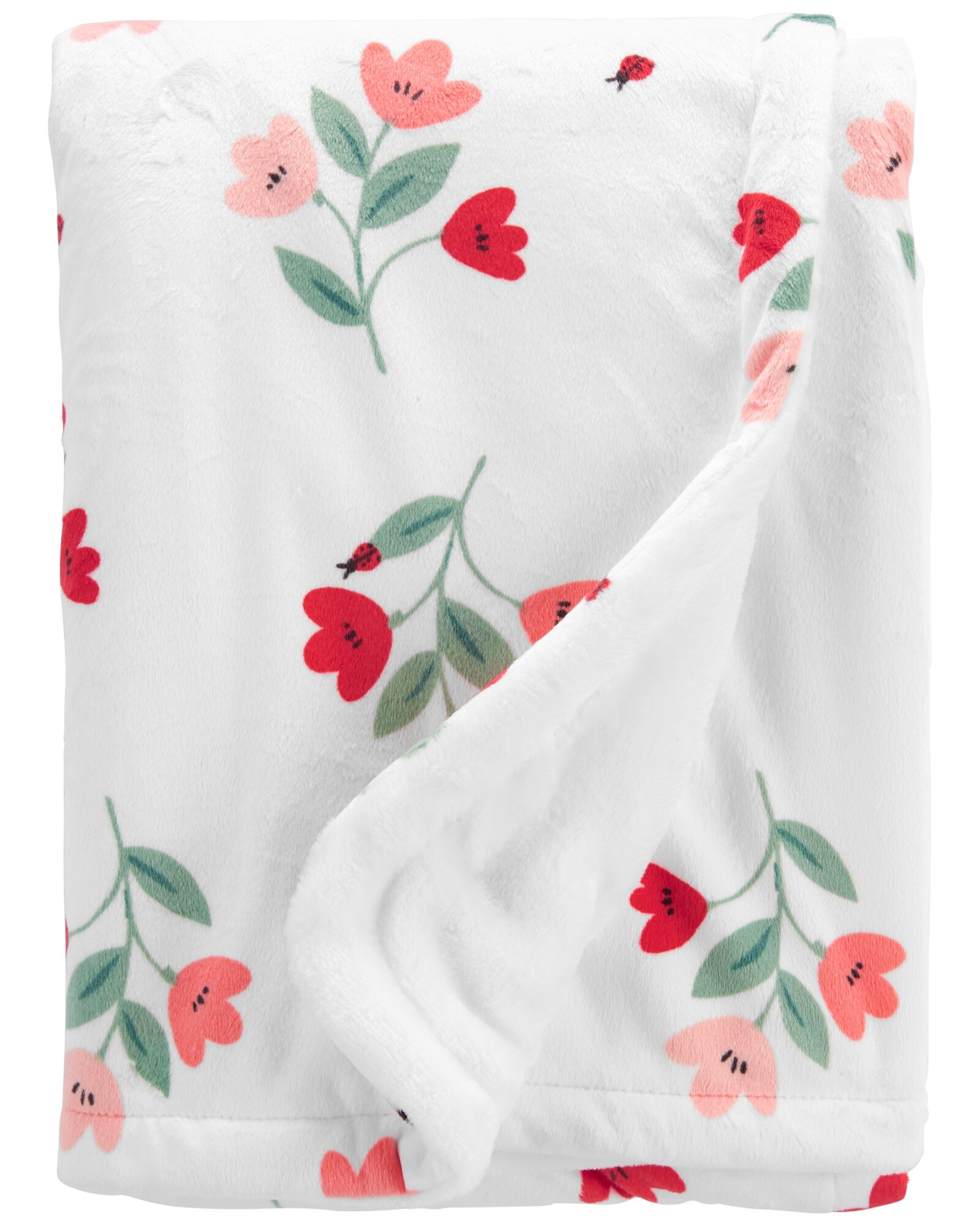 Manta de Plush con Flores 76x101 cm Sin color