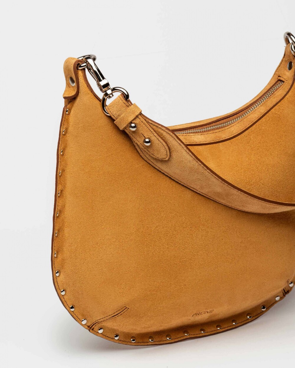 Cartera al hombro Luna en cuero gamuza Cuoio