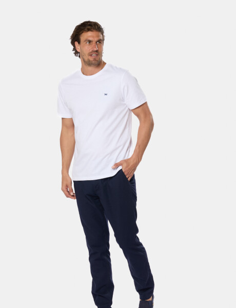 PANTALÓN DE LINO CON CINTURA ELASTIZADA Marino