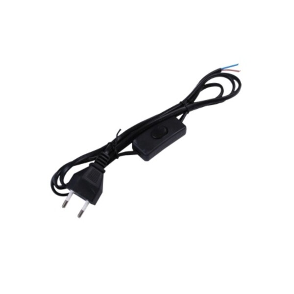 CHICOTE CON PERILLA Y FICHA NEGRO DE 1,80MTS Chicote Con Perilla Y Ficha Negro De 1,80mts