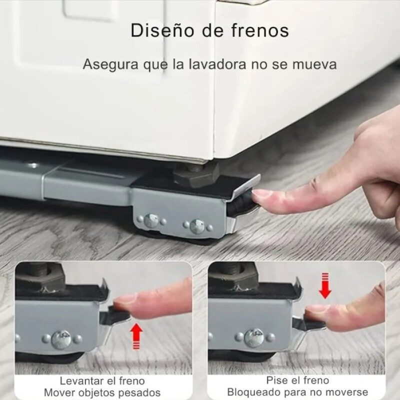 Base Ajustable Con Ruedas Para Heladera Lavarropas 200kg Base Ajustable Con Ruedas Para Heladera Lavarropas 200kg