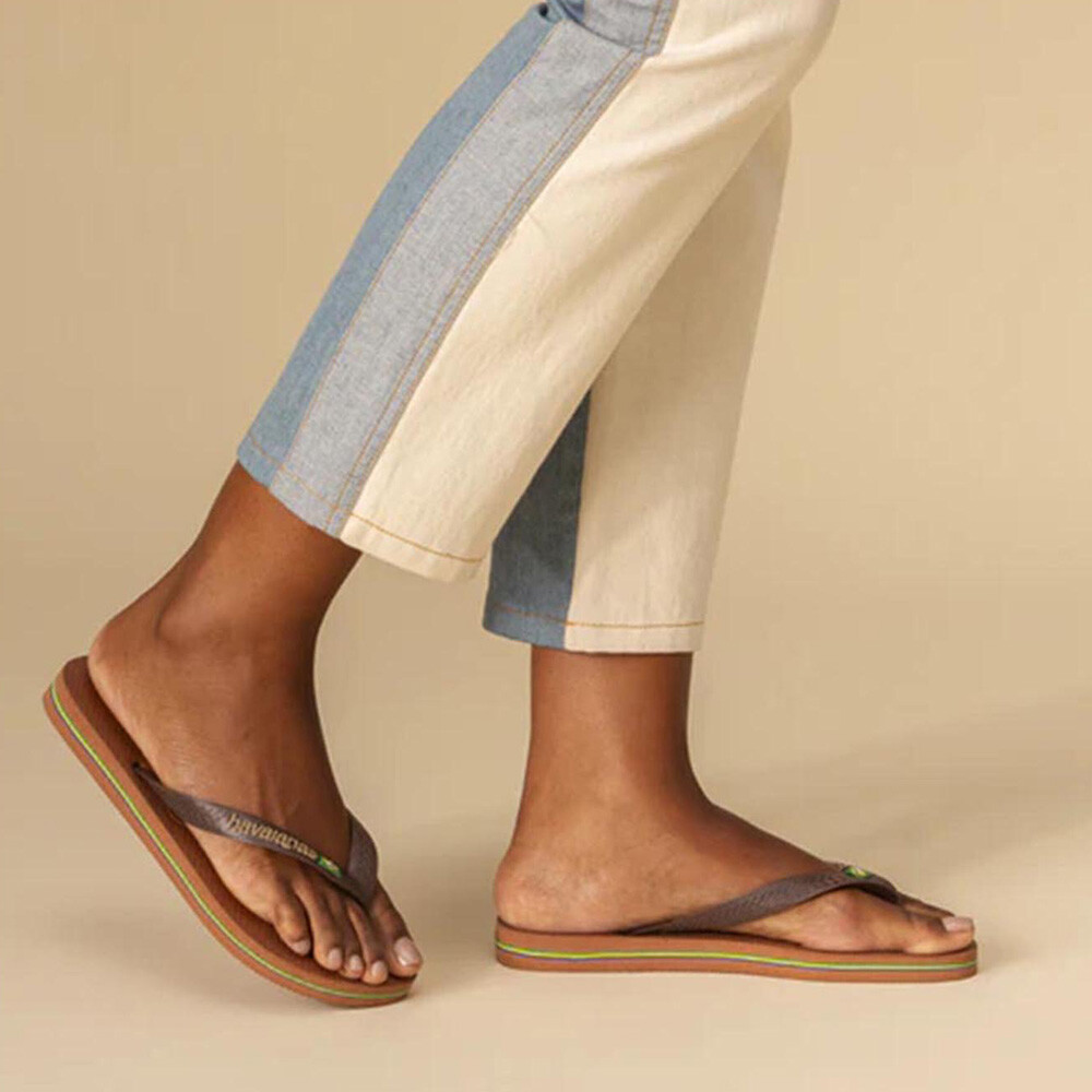 Sandalias Havaianas Brasil Logo Mujer Naranja Oscuro/Cafe