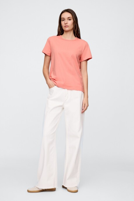 Remera Bàsica Manga Corta Cuello Redondo Mujer Tea Rose