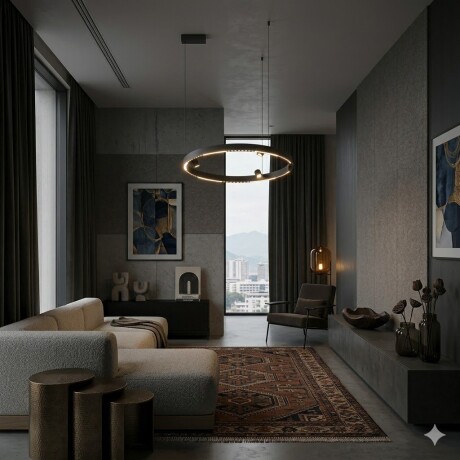 Colgante Led circular anillo suspendido y spots 40W Dimerizable Colgante Led circular anillo suspendido y spots 40W Dimerizable