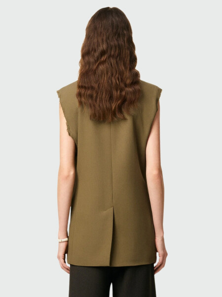 AMI PARIS - Chaleco sin Mangas de Lana Alta Automática