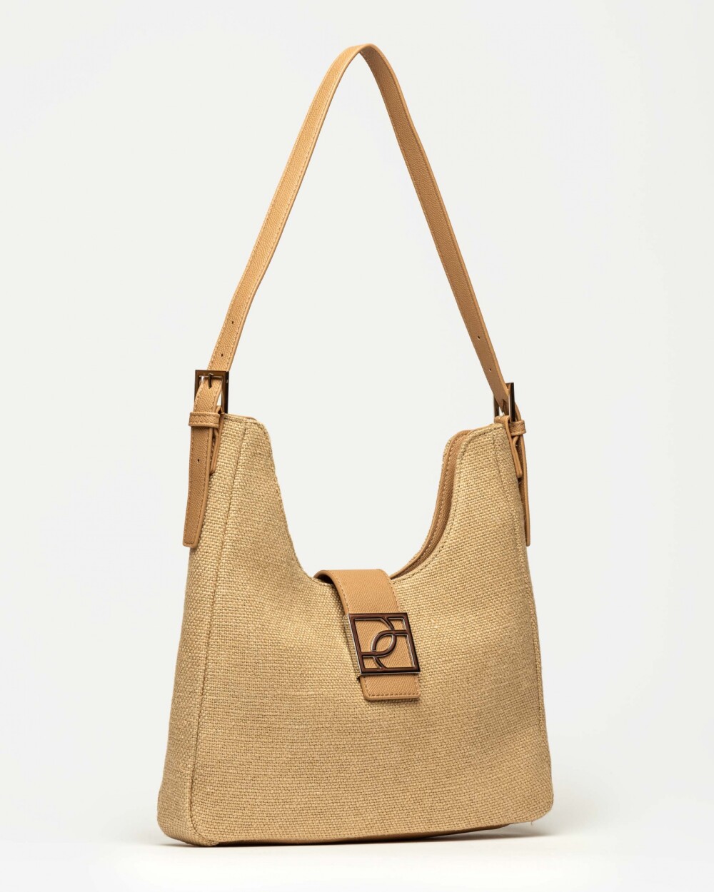 Cartera al hombro Signature en canvas Natural