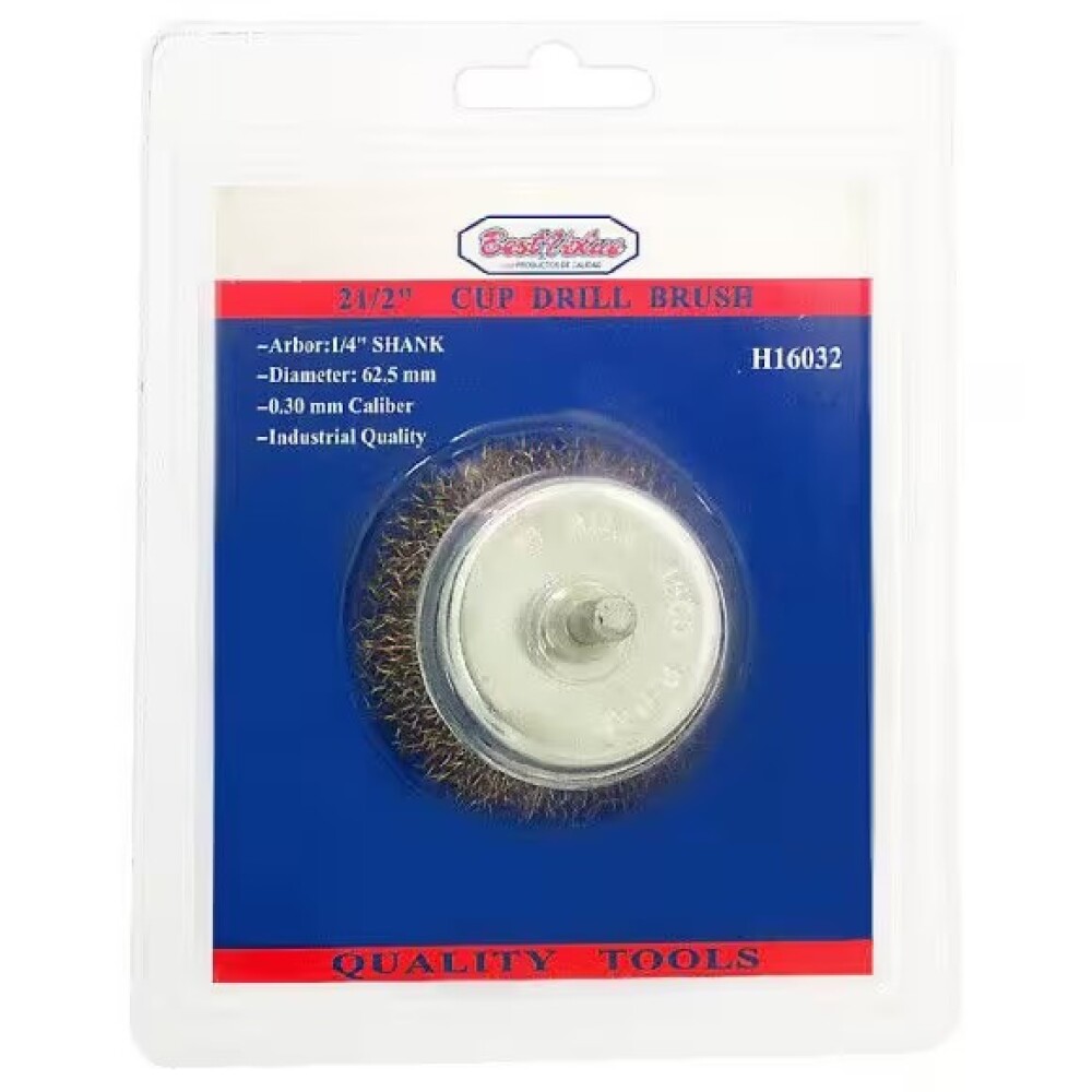 CEPILLO COPA P/TALADRO 2 1/2 EJE 6MM Cepillo Copa P/taladro 2 1/2 Eje 6mm